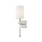 Z-Lite Sophia 1 Light Wall Sconce, Brushed Nickel & White 803-1S-BN - alternate 2